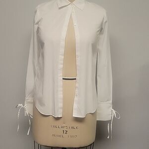 Robert Rodriguez 100% Cotton Button Down Long Sleeve Shirt Tie Sleeve Size 0